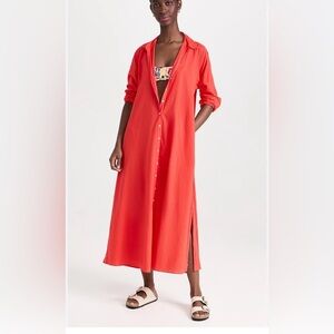 Women's Xirena Boden Red Cotton Maxi Dress Size XS New with Tags